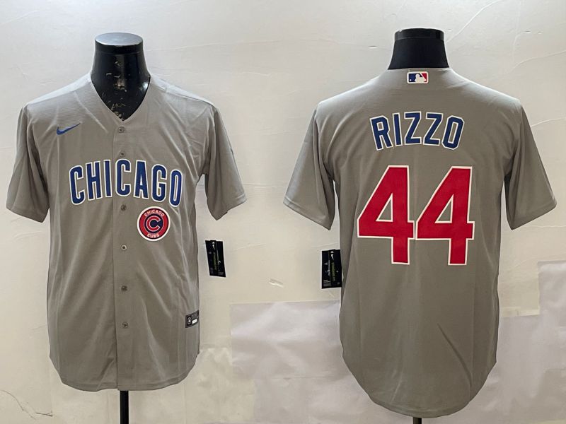 Men Chicago Cubs #44 Rizzo Grey Game 2025 Nike MLB Jersey style 4->chicago cubs->MLB Jersey